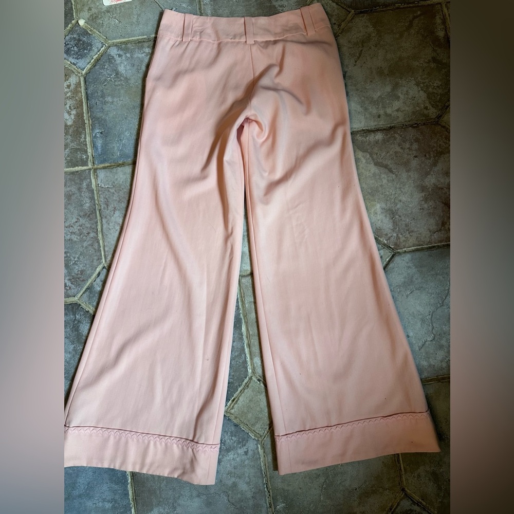 INGWA MELERO Light Pink Wide Leg Bell Bottom Wool Garbadine Trousers NWOT $350 - Picture 2 of 7